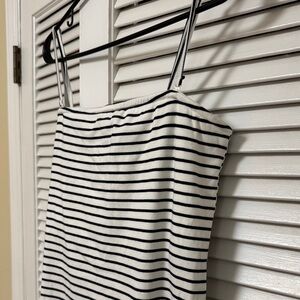 Striped Black and White Convertible Cotton Dress